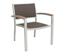 Florida Seating AL-5625 Arm Chair, Stackable, Silver Frame, Java Seat