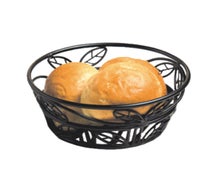 American Metalcraft BLLB81 Wrought Iron, Round Bread Basket with Leaf Design