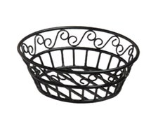 American Metalcraft BLSB80 Wrought Iron, Round Bread Basket with Scroll Design