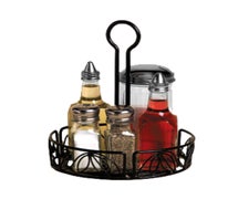 American Metalcraft LDCC17 Condiment Rack, Wrought Iron, Leaf Design, 7-1/2" Dia.