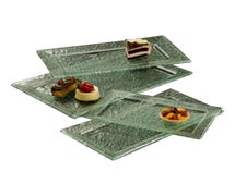 American Metalcraft BG159 Glass Platter, Rectangular, Glacier, Small, Green