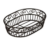 American Metalcraft OSC9 Wrought Iron, Oval Bread Basket with Scroll Design