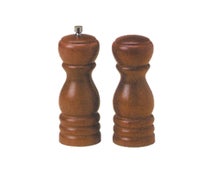 American Metalcraft WPMS62 Pepper Mill, Salt & Pepper Set, Wood, Mahogany, 6" H