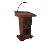 AmpliVox W505A-MH Adjustable Non-Sound Executive Column Lectern - Mahogany