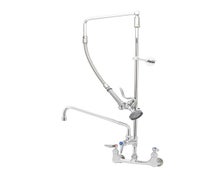 T&S B-0131-ADF14-B Wall-Mount Pre-Rinse Unit with 8" Centers, Overhead Swivel Arm, and 14" Add-On Faucet