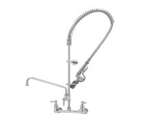 T&S B-0133-12-CR-BC Wall-Mount Pre-Rinse Unit with 8" Centers, Wall Bracket, and 12" Swing Nozzle Add-On Faucet