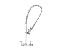 T&S B-0133 Wall-Mount Pre-Rinse Unit with 8" Centers, 18" Riser, and 44" Flexible Stainless Steel Hose