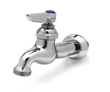 T&S B-0717 Single Hole Wall-Mount Sill Faucet with Garden Hose Male Outlet and Lever Handle