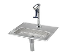 T&s B-1230 Glass Filler Water Station with 8" Pedestal Glass Filler and Drip Pan