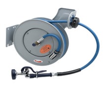 T&S B-7232-01 Open Epoxy-Coated Hose Reel with 35-Foot Hose and Spray Valve