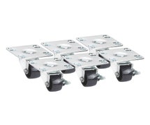 Krowne Metal BC-133 - Casters - 2" Low Profile With Brakes (Set Of 6)