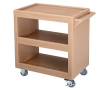 Bus Cart BC225157 3" 2 Fixed 2 Swivel 1 Brake, Coffee Beige