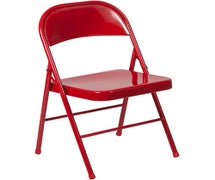 Flash Furniture BD-F002-RED-GG - Double Braced Red Metal Folding Chair