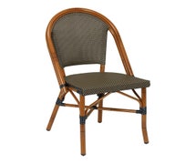 Florida Seating BISTRO S Side Chair, Stackable, Bamboo Frame, Black Coffee Basket