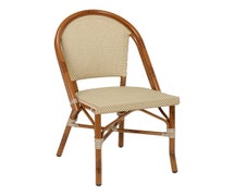 Florida Seating BISTRO S Side Chair, Stackable, Bamboo Frame, Light Basket