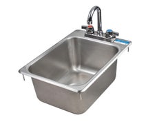 BK Resources BK-DIS-1014-10-P-G One Compartment Drop-In Sink with Faucet, 10"x14"x9" Sink Bowl