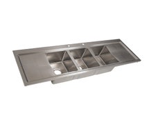 BK Resources BK-DIS-1014-3-12T-PG Three Compartment Drop-In Sink, 10"x14"x10" Sink Bowls
