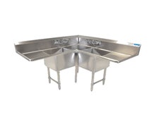 BK Resources BKCS-3-18-14-18T 3 Compartment Corner Sink