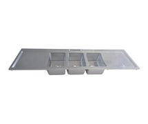 BK Resources BK-DIS-1014-3-12T Drop-In Sink (3) With Double Drain Boards