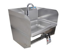 BK Resources BKHS-W-1410-1SSBKKPG - Small Commercial Hand Sink - Knee Valve - Wall-Mounted