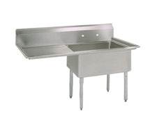 BK Resources BKS-1-1620-12-18L One Compartment Nsf Sink With 16 X 20 Bowl And Left Side Drain Board
