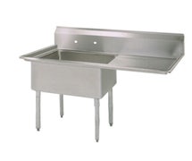 BK Resources BKS-1-18-12-18R One Compartment Nsf Sink With 18 X18 Bowl With Right Side Drain Board