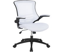 Flash Furniture BL-X-5M-WH-GG Mid-Back White Mesh Swivel Ergonomic Task Office Chair with Flip-Up Arms