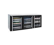 Krowne Metal BR72L-GNS Back Bar Cooler, Glass Doors with Black Frame, S/S Sides