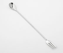 American Metalcraft BS13P Bar Spoon/Fork, Stainless Steel, Trident, Plain, 13" L