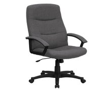 Flash Furniture BT-134A-GY-GG High Back Gray Fabric Executive Swivel Office Chair with Two Line Horizontal Stitch Back and Arms