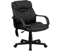 Flash Furniture BT-2690P-GG, High Back Massaging Black Faux Leather Executive Swivel Office Chair
