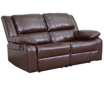 Flash Furniture BT-70597-LS-BN-GG Harmony Series Brown Faux Leather Loveseat with Two Built-In Recliners