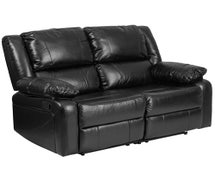 Flash Furniture BT-70597-LS-GG Harmony Series Black Faux Leather Loveseat with Two Built-In Recliners