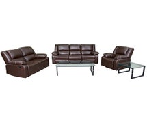 Flash Furniture BT-70597-RLS-SET-BN-GG Harmony Series Brown Faux Leather Reclining Sofa Set