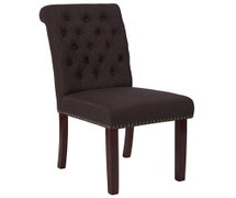 Flash Furniture HERCULES Brown Fabric Parsons Chair with Walnut Finish