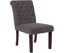 Flash Furniture HERCULES Dark Gray Fabric Parsons Chair with Walnut Finish
