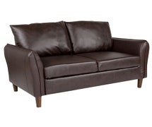 Flash Bt-S8373-Lv-Brn-Gg Brown Faux Leather Pillow Back Loveseat