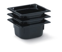 Vollrath 8066420 - Sp 150Mm,6"/ Sixth-Size Plastic Pan, Black, 6/CS