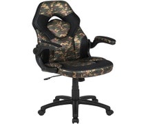 Flash Furniture CH-00095-CAM-GG X10 Gaming Chair Racing Office Ergonomic Computer PC Adjustable Swivel Chair with Flip-up Arms, Camouflage/Black Faux LeatherSoft