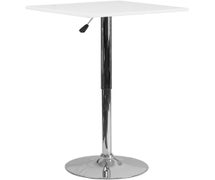 23.75'' Square Adjustable Height White Wood Table (Adjustable Range 33'' - 40.5'')  