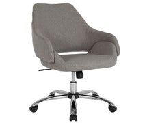 Flash Furniture CH-177280-LGY-F-GG Home and Office Upholstered Mid-Back Chair in Light Gray Fabric
