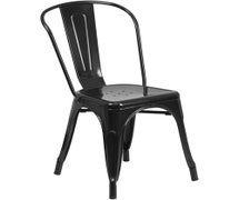 Flash Furniture CH-31230-BK-GG Perry Indoor-Outdoor Stackable Metal Chair, Black