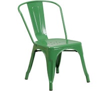 Green Metal Indoor-Outdoor Stackable Chair  