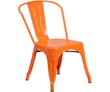 Orange Metal Indoor-Outdoor Stackable Chair  