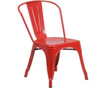 Flash Furniture CH-31230-RED-GG Perry Indoor-Outdoor Stackable Metal Chair, Red