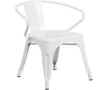 White Metal Indoor-Outdoor Chair with Arms  