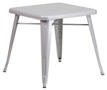 24'' Square Silver Metal Indoor-Outdoor Table  