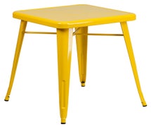 24'' Square Yellow Metal Indoor-Outdoor Table  