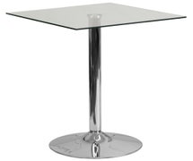 23.75'' Square Glass Table with 30''H Chrome Base  