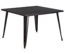 Flash Furniture CH-51050-29-BQ-GG 35.5'' Square Black-Antique Gold Metal Indoor-Outdoor Table